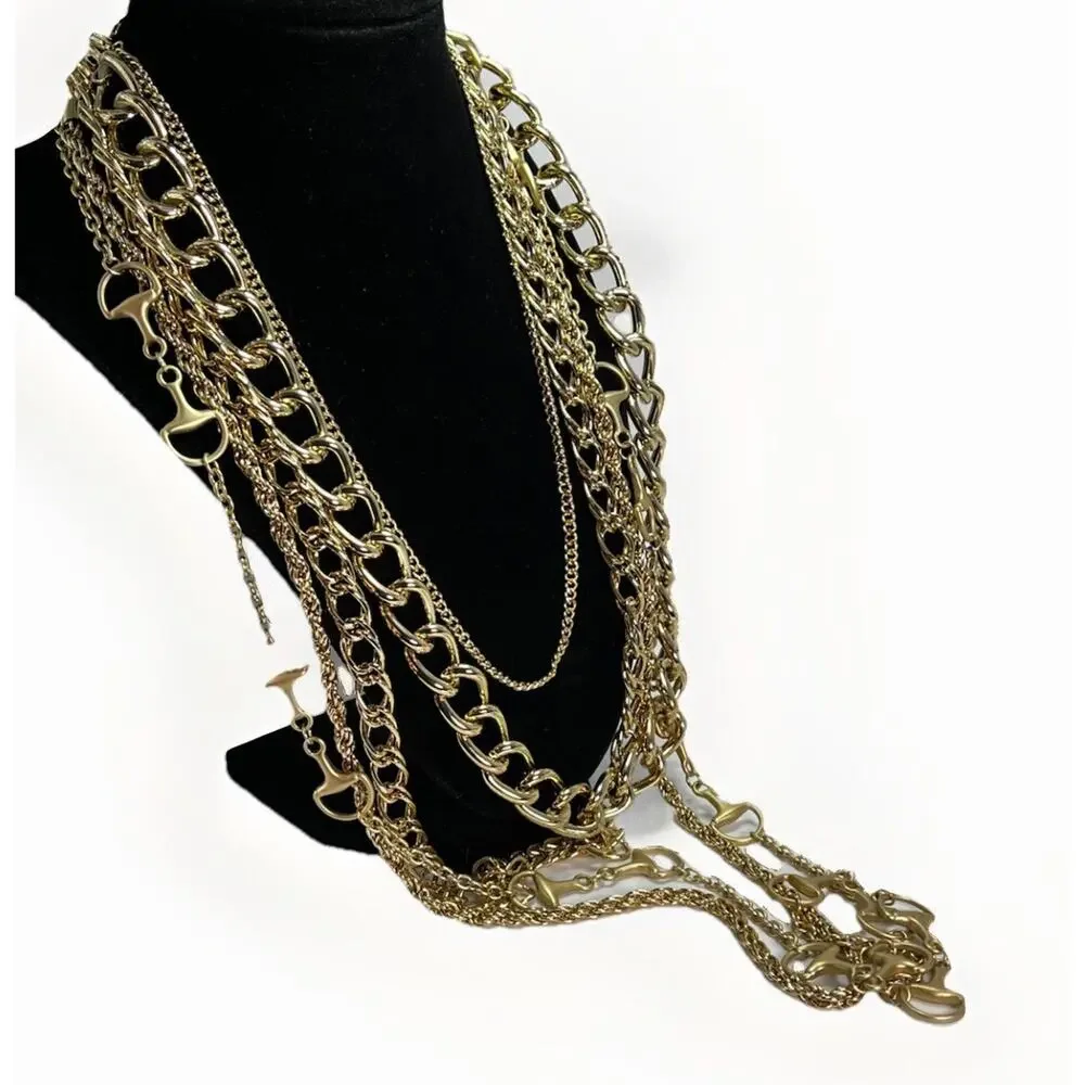JTV Off Park Collection GOLD TONE MULTI-LAYER Necklace w/ Removable Chains- NWT - Picture 9 of 13